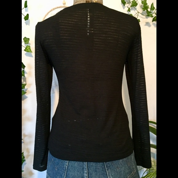 Dynamite jet black sheer striped top. - Picture 5 of 5